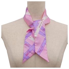 Hermès-Hermes Silk Twilly Scarf Pink-Pink