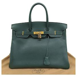 Hermès-Hermes Birkin 35 Handbag Ardennes Green-Green