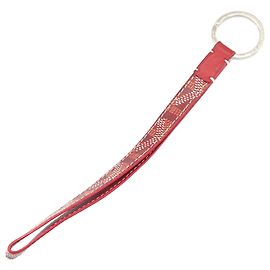 Goyard Red Leather Keyring Red