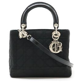 Christian Dior Lady Cannage Handbag Black