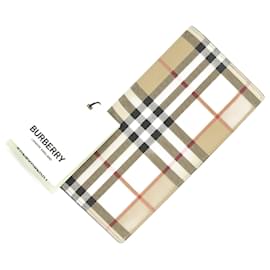 Burberry-Burberry Bi-fold Long Wallet-Black,Beige