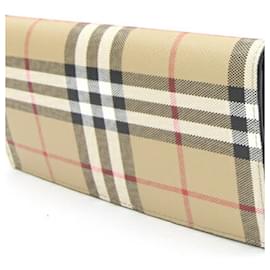 Burberry-Burberry Bi-fold Long Wallet-Black,Beige