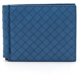 Bottega Veneta-Bottega Veneta Intrecciato Money Clip Wallet-Blue