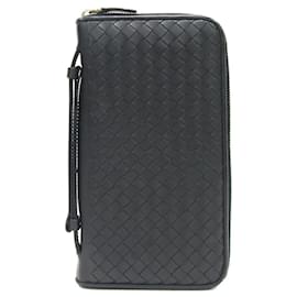Bottega Veneta-Bottega Veneta Black Leather Long Wallet-Black
