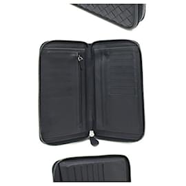 Bottega Veneta-Bottega Veneta Black Leather Long Wallet-Black
