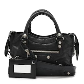 Balenciaga-Balenciaga Giant City Handbag in Black Leather-Black