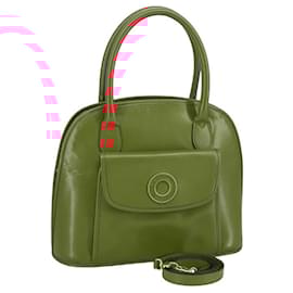Céline-CELINE Hand Bag Leather 2way Red Auth 99916-Red