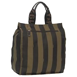 Fendi-Sac à main en toile Pecan FENDI marron noir Auth yk15857-Marron,Noir