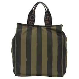 Fendi-Sac à main en toile Pecan FENDI marron noir Auth yk15857-Marron,Noir