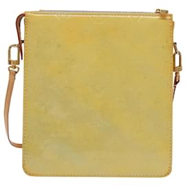 Louis Vuitton-LOUIS VUITTON Monogram Vernis Motto Accessory Pouch Gris M91030 LV Auth ep6527-Grey