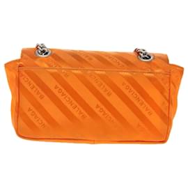 Balenciaga-Sac à bandoulière rond Chain BB en nylon orange BALENCIAGA 501681 Auth bs19960-Orange