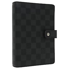 Louis Vuitton-LOUIS VUITTON Damier Graphite Agenda MM Day Planner Cover R20242 LV Auth ac3334-Damier ebene