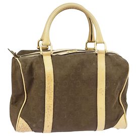 Céline CELINE C sac à main Saluki en toile marron Auth 99417 Marron