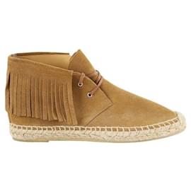 Saint Laurent-Lace-up suede shoes-Brown