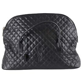 Saint Laurent Sac de voyage en cuir Noir