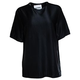 Jil Sander, black shiny short sleeve top Black