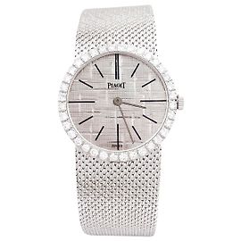 Montre Piaget vintage, or blanc, diamants. Autre
