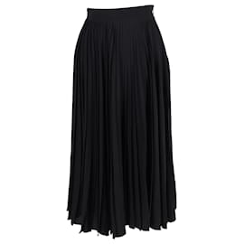 Gucci-Gucci Pleated Midi Skirt in Black Wool-Black