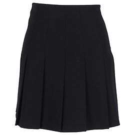 Falda mini plisada Alessandra Rich en lana negra Negro