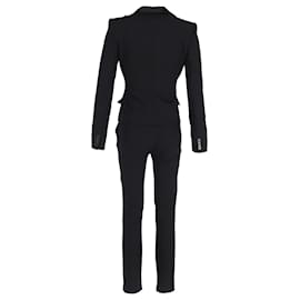 Dolce & Gabbana- Dolce & Gabbana Single-Breasted Blazer and Slim-Fit Trousers Set in Black Wool-Black