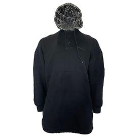 Balenciaga Karierter Kapuzenpullover aus schwarzer Baumwolle Schwarz