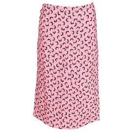 Marni bedruckter, zerknitterter Midi-Rock mit Schlitz aus rosa Polyester Pink