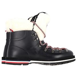 Stivali stringati Moncler Inaya in gomma nera Nero