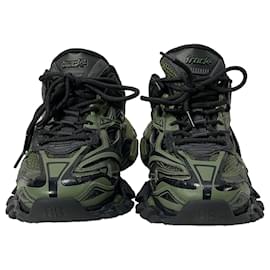 Balenciaga-Balenciaga Track 2 Lace-Up Sneakers in Green and Black Polyurethane-Green