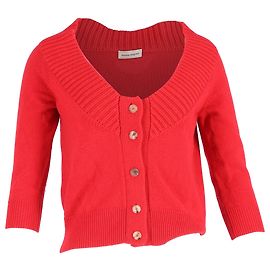 Roter Cashmere-Cardigan mit Knöpfen von Alexander McQueen Rot