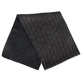 Fendi-Fendi Logo Scarf in Brown Wool-Brown