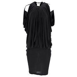 Givenchy Kalt-Schulter-Knielanges Kleid aus schwarzer Viskose Schwarz