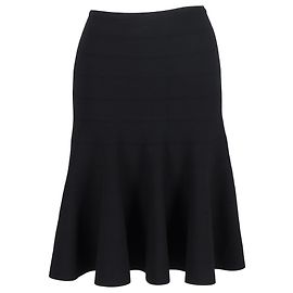 Gonna trombetta in viscosa nera Alaïa a lunghezza ginocchio in bandage Nero
