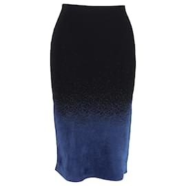 Roland Mouret- Roland Mouret Gradient Midi Pencil Skirt in Black and Blue Wool-Multiple colors