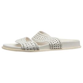 Alaïa Sandalen aus hellgrauem Leder mit Ausschnitten - Größe EU 40 Grau