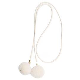 Max Mara Cinto tubular de pompom branco Branco