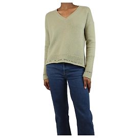 Joseph Sagegrüner Kaschmir-V-Ausschnitt-Pullover - Größe XS Grün