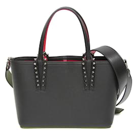 Christian Louboutin-Sac à main en cuir Kabata Mini de Christian Louboutin-Noir,Rouge