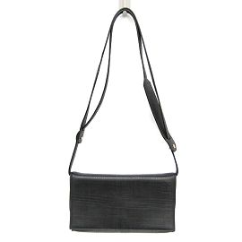 Bolsa de ombro de couro Loewe Anagram para mulheres Preto