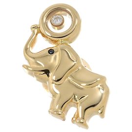 Broche de elefante de zafiro Happy Diamond de Chopard Dorado
