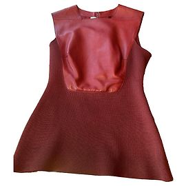 Top Hermès de cuero burdeos Burdeos
