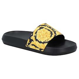 Versace-Barocco Bathing Slides-Black