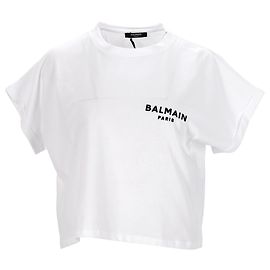 Top corto Balmain en blanco Blanco
