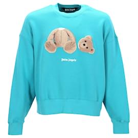 Palm Angels-Palm Angels Bear Crewneck-Blue