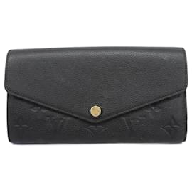 Louis Vuitton-Louis Vuitton Long Wallet Monogram Empreinte Portefeuille Sarah M61182 Noir-Black