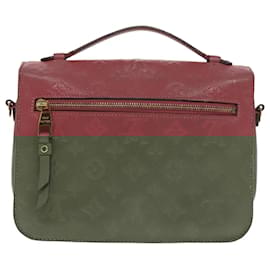 Louis Vuitton-LOUIS VUITTON Monogram Empreinte Pochette Metis MM Bag 2way M43737 LV Auth 98250-Pink