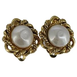Chanel-CHANEL Earring metal Gold CC Auth bs20026-Golden
