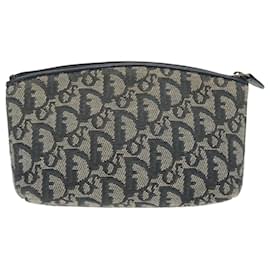 Christian Dior-Christian Dior Trotter Canvas Pouch Navy Auth 99769-Navy blue