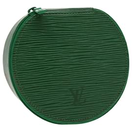 Louis Vuitton-LOUIS VUITTON Epi Ecrin Bijoux 12 Jewelry Box Green M48204 LV Auth 99577-Green