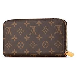 Louis Vuitton-Louis Vuitton Monogram Zippy Wallet Brown-Brown