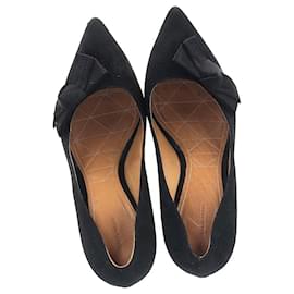 Isabel Marant-Escarpins Poppy avec détail nœud en suède noir d'Isabel Marant-Noir